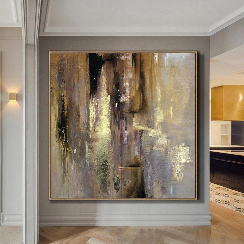 Large Original Hand Painted Abstract Modern Golden Oil Paintings On Canvas Wall Art Entryway Living Room Home Decor No Frame Large Original Hand Painted Abstract Modern Golden Oil Paintings On Canvas Wall Art Entryway Living Room Home Decor No Frame